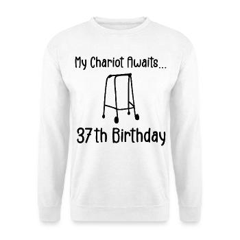 37th Birthday Party Funny 37 Years Old Birthday - Sweat-shirt Unisexe - blanc - Devant