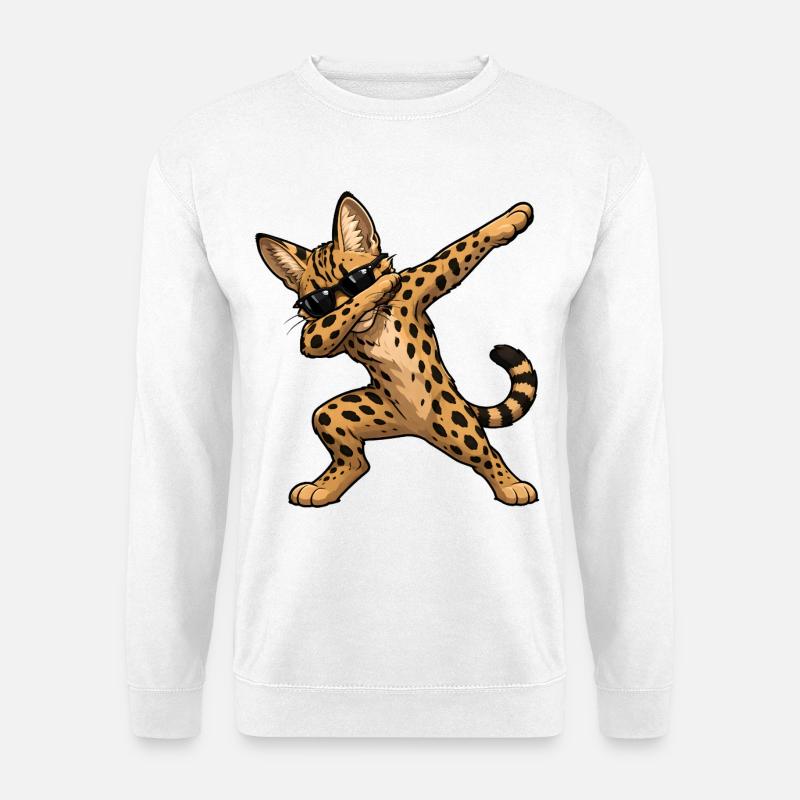 Dabbing Savannah Cat - Unisex Sweatshirt - white