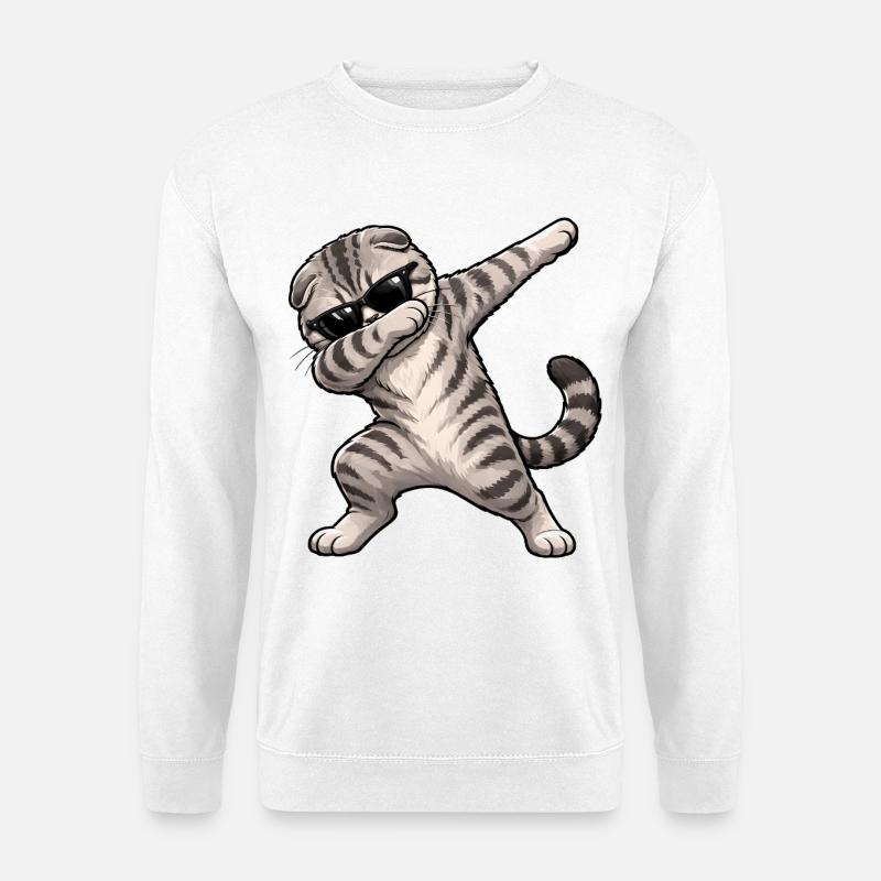 Dabbing Scottish Fold - Unisex Pullover - Weiß