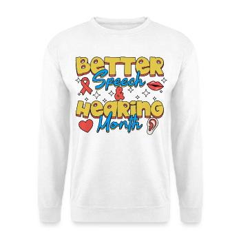 SLP Besseres Bewusstsein für Sprach- und Hörbewusstsein - Unisex Pullover - Weiß - Vorne