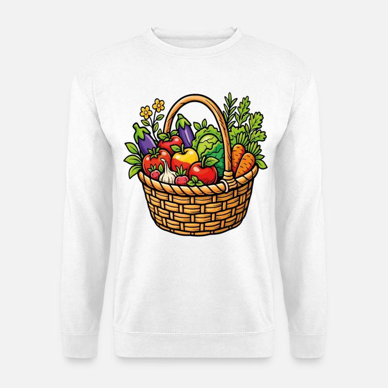 Bio-Gemüsegartenkorb - Unisex Pullover - Weiß
