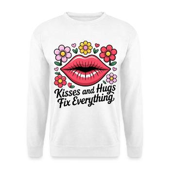 Kisses and hugs heal everything - Unisex Sweatshirt - white - Front