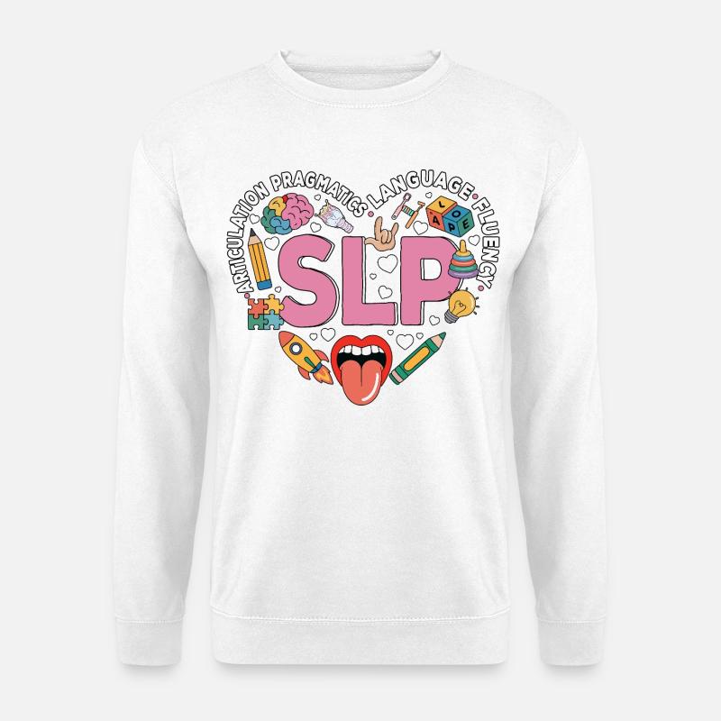 Speech Therapy Speech Language Pathology SLP - Unisex Sweatshirt - white