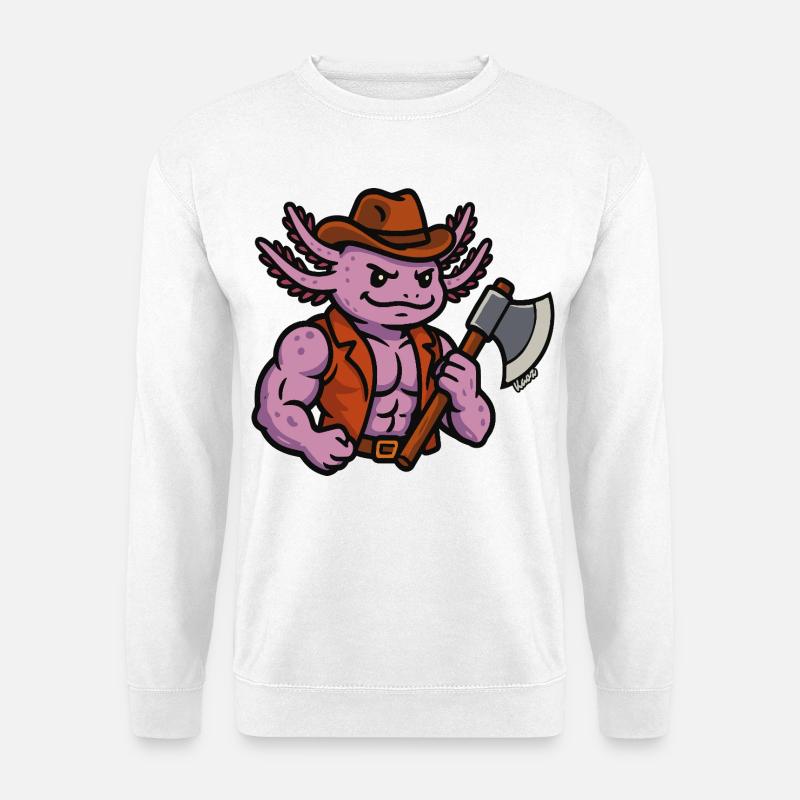 Goblinoid Aoxolotl Lumberjack Warrior - Unisex Sweatshirt - white
