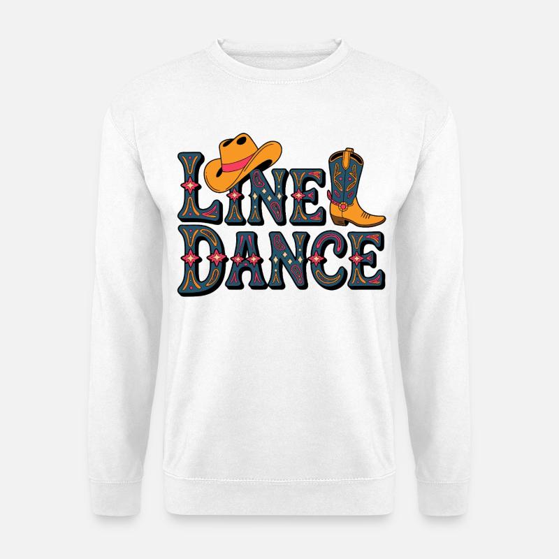 Line Dance Western-mønster - Unisex sweater - hvid