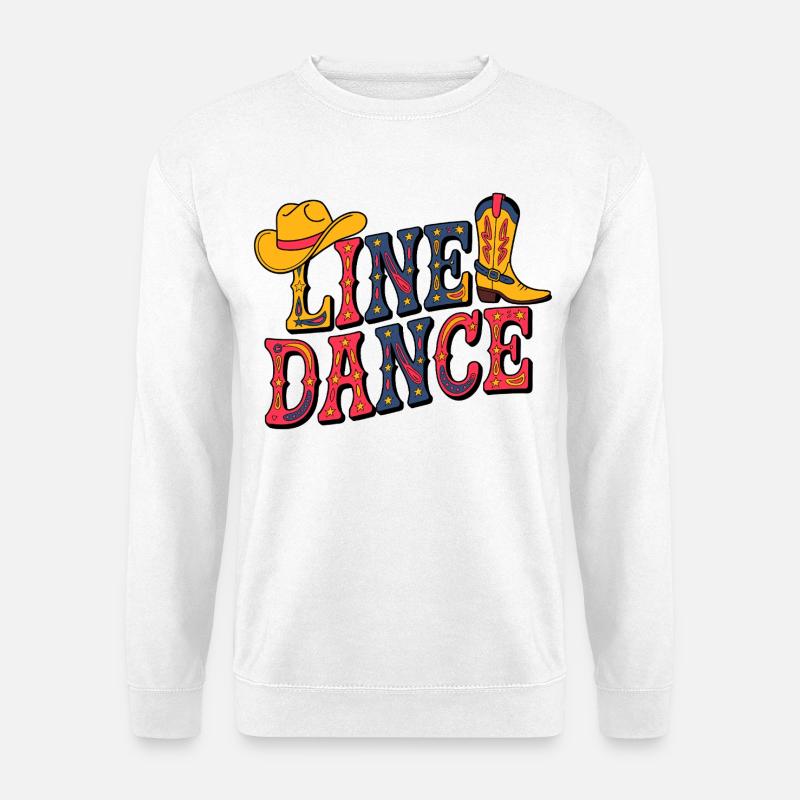 Line Dance Western Illustration - Unisex Pullover - Weiß