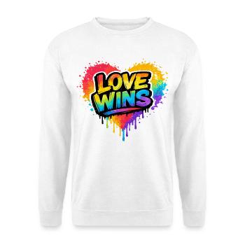 Love Wins Rainbow Statement for Pride - Unisex Sweatshirt - white - Front