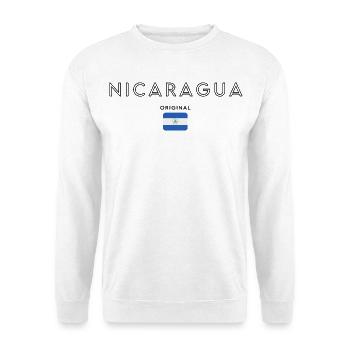 Nicaraguan flag, elegant minimalist design - Unisex Sweatshirt - white - Front