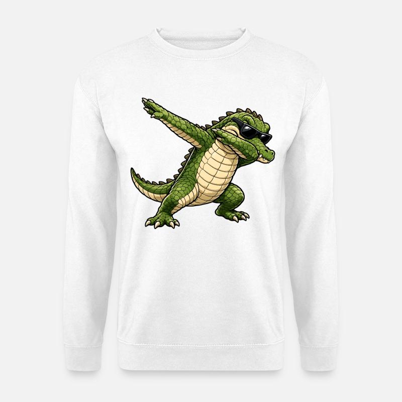 Dabbing Krokodil - Unisex Pullover - Weiß