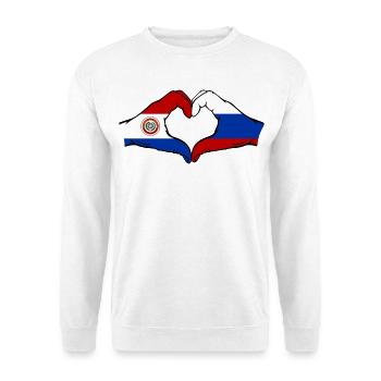 Paraguay Russland Flagge Herzform - Unisex Pullover - Weiß - Vorne