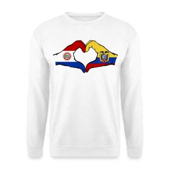 Paraguay Ecuador Flag Hands Heart Shape - Unisex Sweatshirt - white - Front