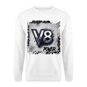 V8 power - Unisex Sweatshirt - white - Front