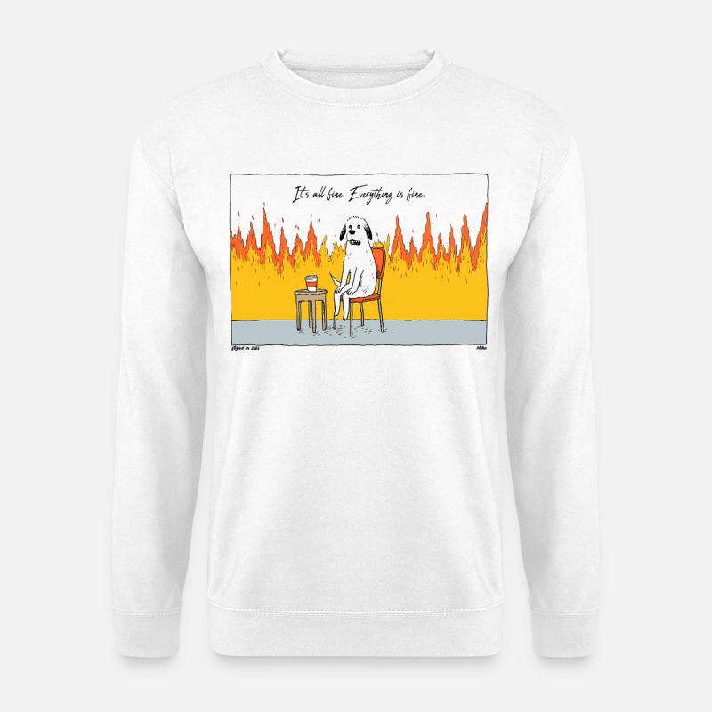 Hund im Chaosfeuer - Unisex Pullover - Weiß