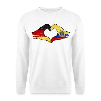Germany Ecuador flag heart used - Unisex Sweatshirt - white - Front