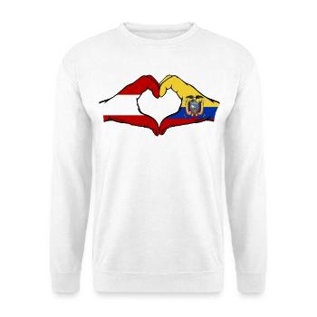 Österreich Ecuador Flagge Herz - Unisex Pullover - Weiß - Vorne