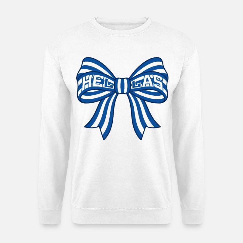 Blau Weiß Schleife Grafik - Unisex Pullover - Weiß