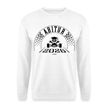 Abitur 2026 (Abiturient / Abi / Zieleinfahrt / B) - Unisex Pullover - Weiß - Vorne