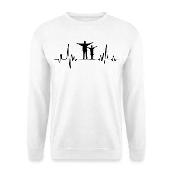 Vater und Sohn Herzschlag Geschenk Vater Sohn - Unisex Pullover - Weiß - Vorne