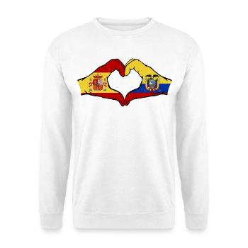 Spanien Ecuador Flagge Herz - Unisex Pullover - Weiß - Vorne