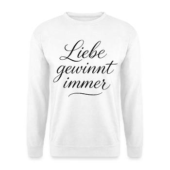 Cooles Herz Blitz Motiv für positive Menschen - Unisex Pullover - Weiß - Vorne