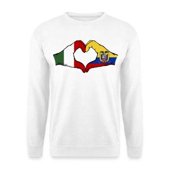 Italy Ecuador Flag Heart - Unisex Sweatshirt - white - Front