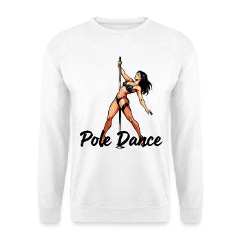 Pole Dance Silhouette – Elegant Pin-Up Art - Unisex Sweatshirt - white - Front