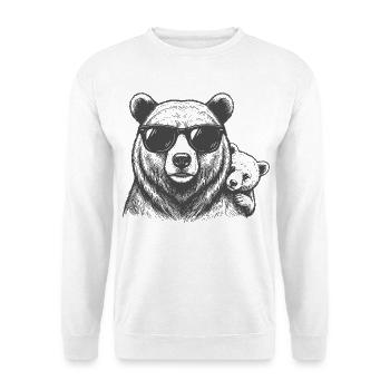 Bears dad with baby - Unisex Sweatshirt - white - Front