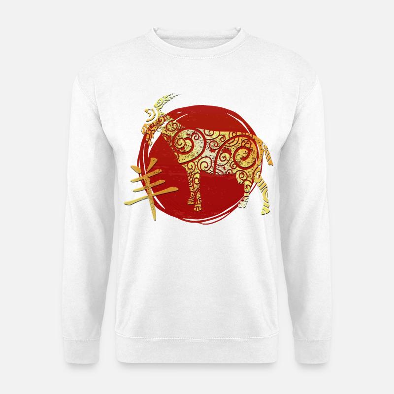 Ziege Chinesisches Tierkreiszeichen Horoskop - Unisex Pullover - Weiß