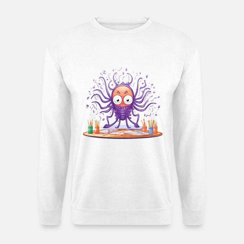 Kreativer Tinten-Octopus - Unisex Pullover - Weiß