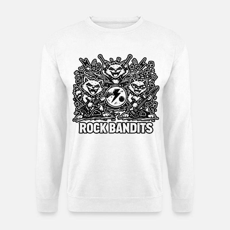 Rock Bandits: Waschbären-Rock - Unisex Pullover - Weiß