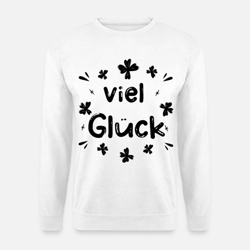 Viel Glück Glücksbringer Glücksklee - Unisex Pullover - Weiß