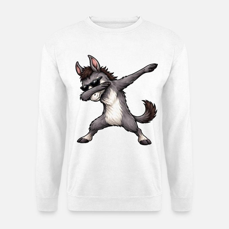 Dabbing Esel - Unisex Pullover - Weiß