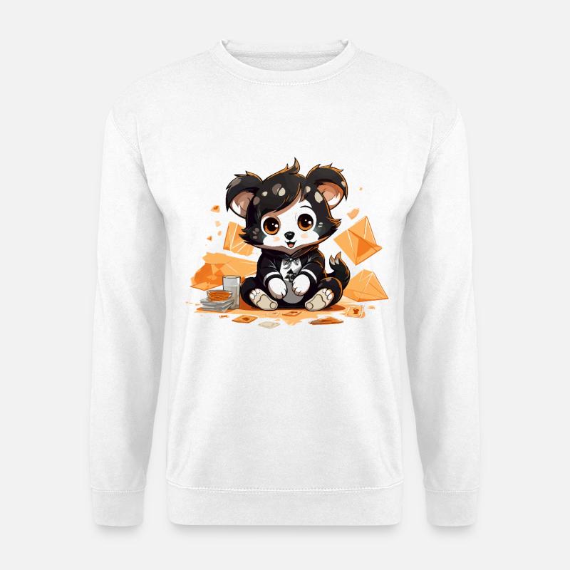 Cuddly panda with a windfall - Unisex Sweatshirt - white