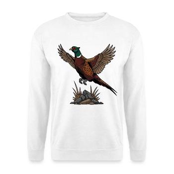 Ring-necked Pheasant in Flight Wild Nature - Unisex Sweatshirt - white - Front