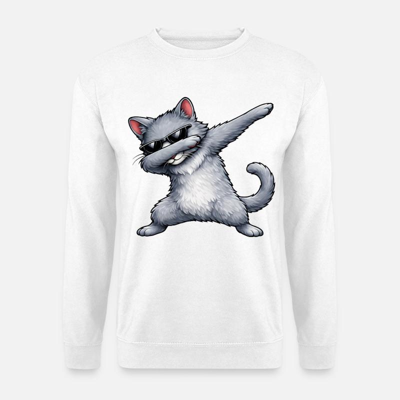 Dabbing Russisch Blau - Unisex Pullover - Weiß