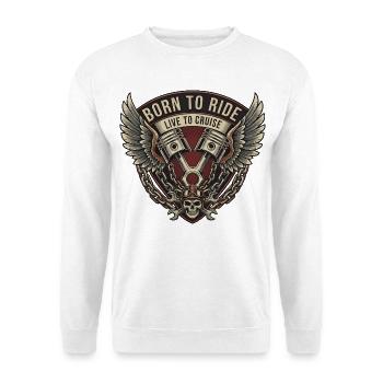 Motorcycle Biker V-Twin Motor Skull Skull Rocker - Unisex Sweatshirt - white - Front