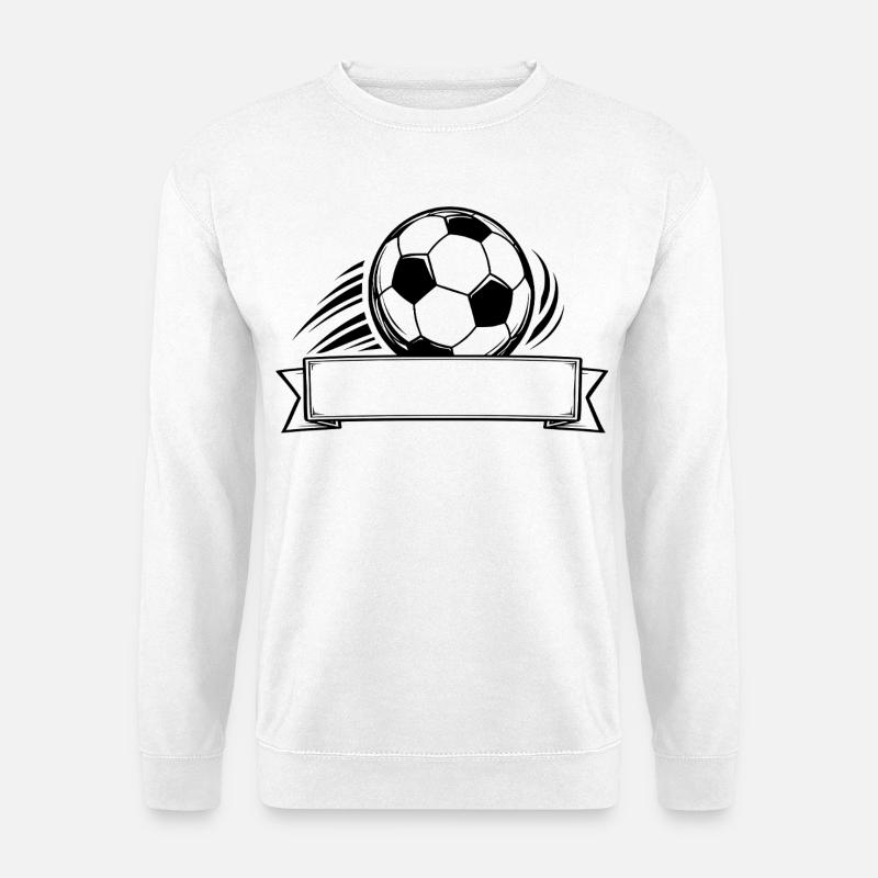 Fußball Namensschild Banner - Unisex Pullover - Weiß