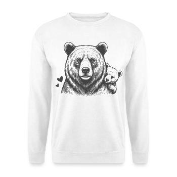 Father bear and baby - Unisex Sweatshirt - white - Front