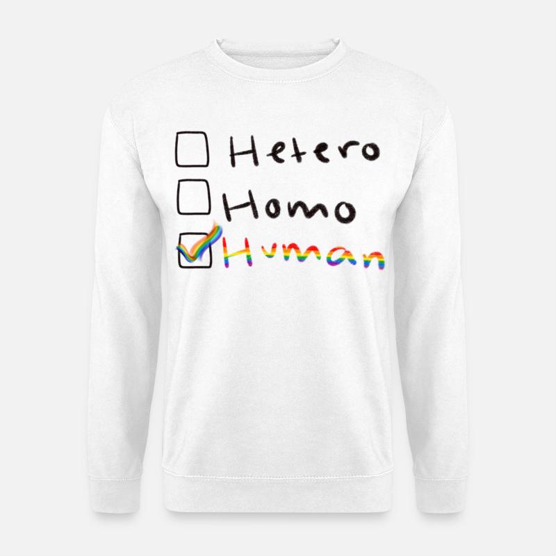 Rainbow Human Checkbox - Unisex Sweatshirt - white