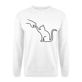 Katze Pfote Team Faust lustig - Unisex Pullover - Weiß - Vorne