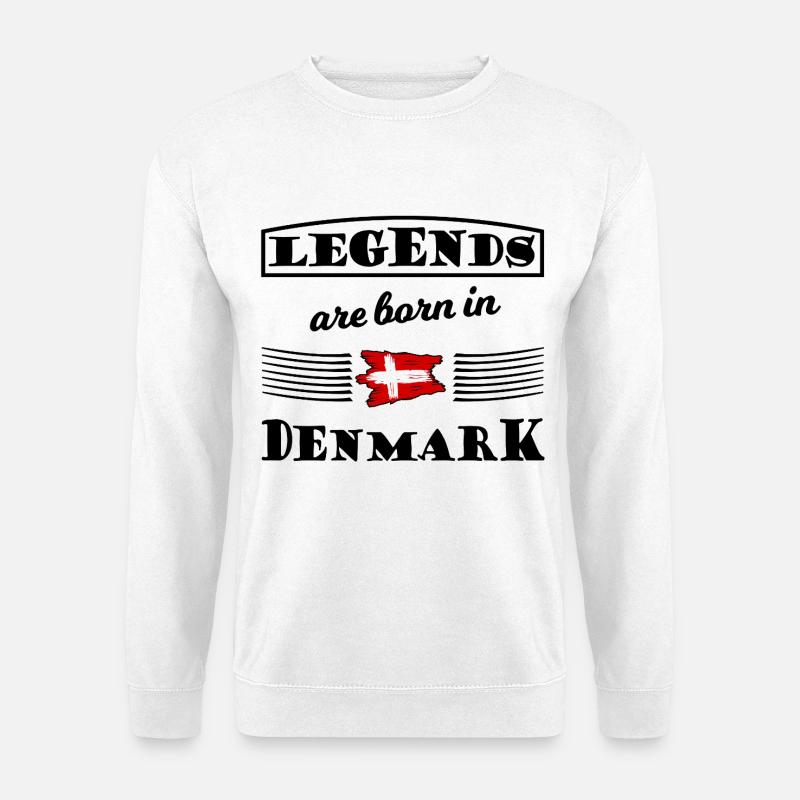 Rotbrush Kreuzflagge Dänemark - Unisex Pullover - Weiß