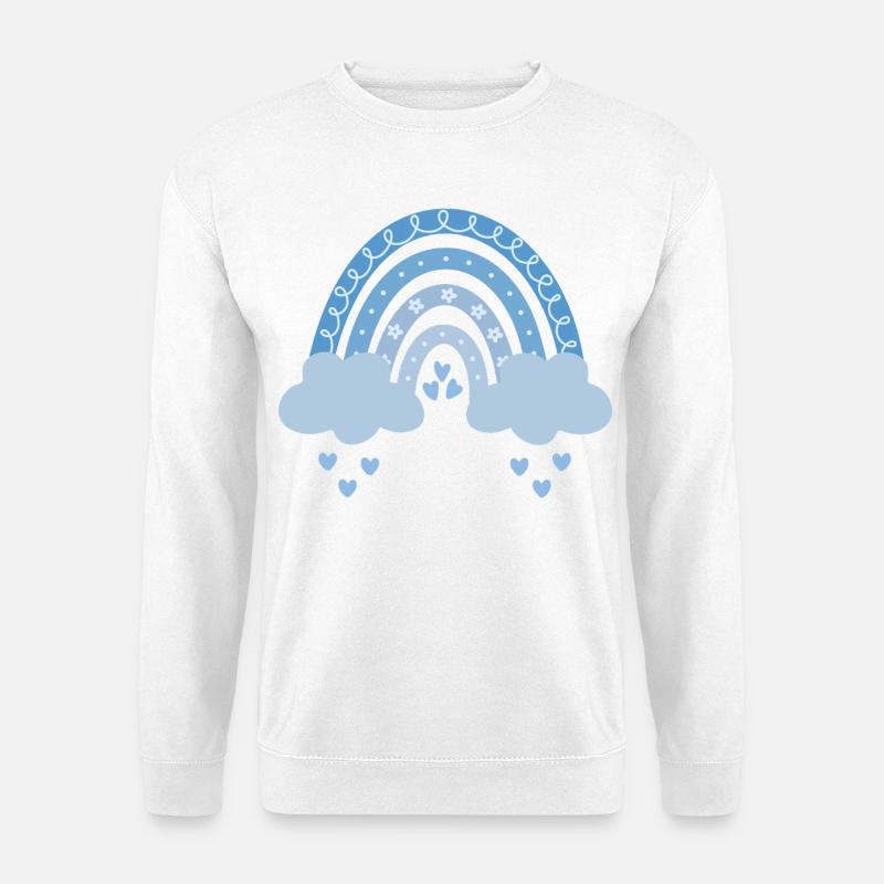 Regenbogen blau - Unisex Pullover - Weiß