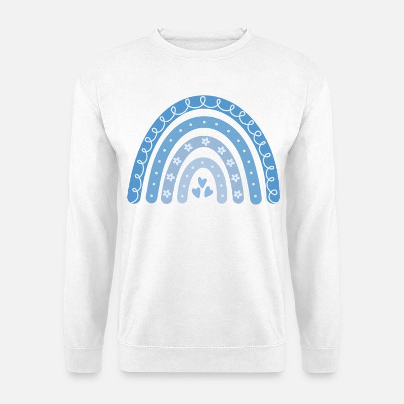 Boho Regenbogen blau - Unisex Pullover - Weiß