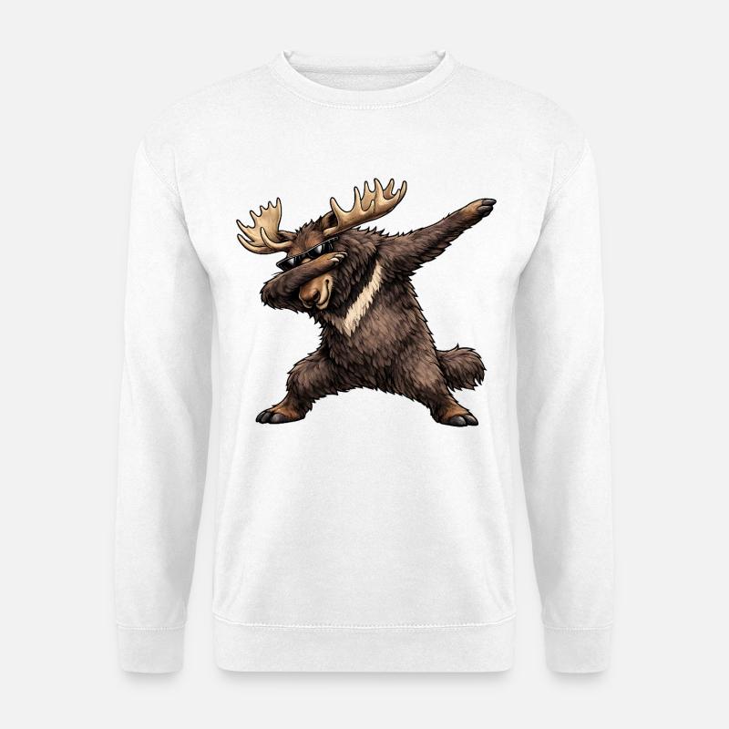Dabbing Moose - Unisex Sweatshirt - white