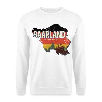 Saarland Deutschland Bundesland Landkarte Souvenir - Unisex Pullover - Weiß - Vorne