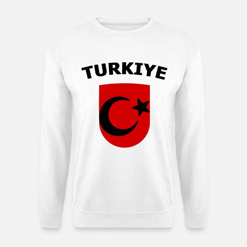 Rotes Türkei Schildemblem Halbmondstern - Unisex Pullover - Weiß