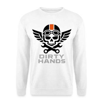 Dirty Hands Crew – Mechanic Skull - Unisex Sweatshirt - white - Front