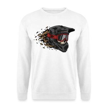 Skull Bicycle MTB Mountain Bike Road Bike Design - Unisex Sweatshirt - white - Front