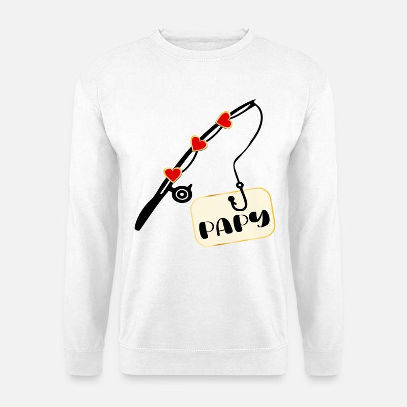 Frankreich Opa Fischer Opa - Unisex Pullover - Weiß