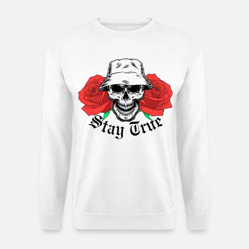 Reste True Skull - Sweat-shirt Unisexe - blanc